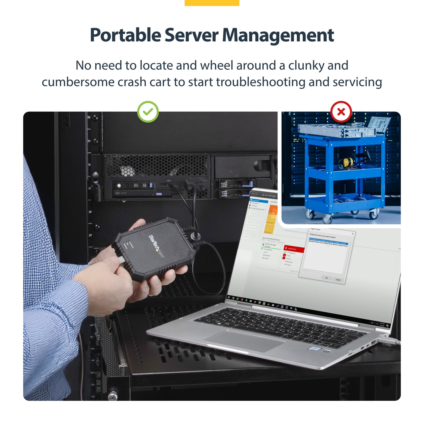StarTech.com Laptop-to-Server KVM Console with Rugged Housing