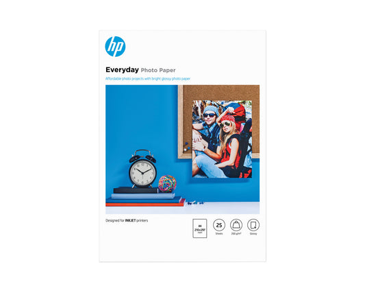 HP Everyday Photo Paper, Glossy, 200gsm, A4, 25 sheets
