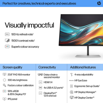 HP Series 7 Pro 23.8 inch FHD Monitor - 724pf