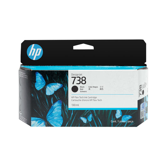 HP 738 black DesignJet ink cartridge, 130ml