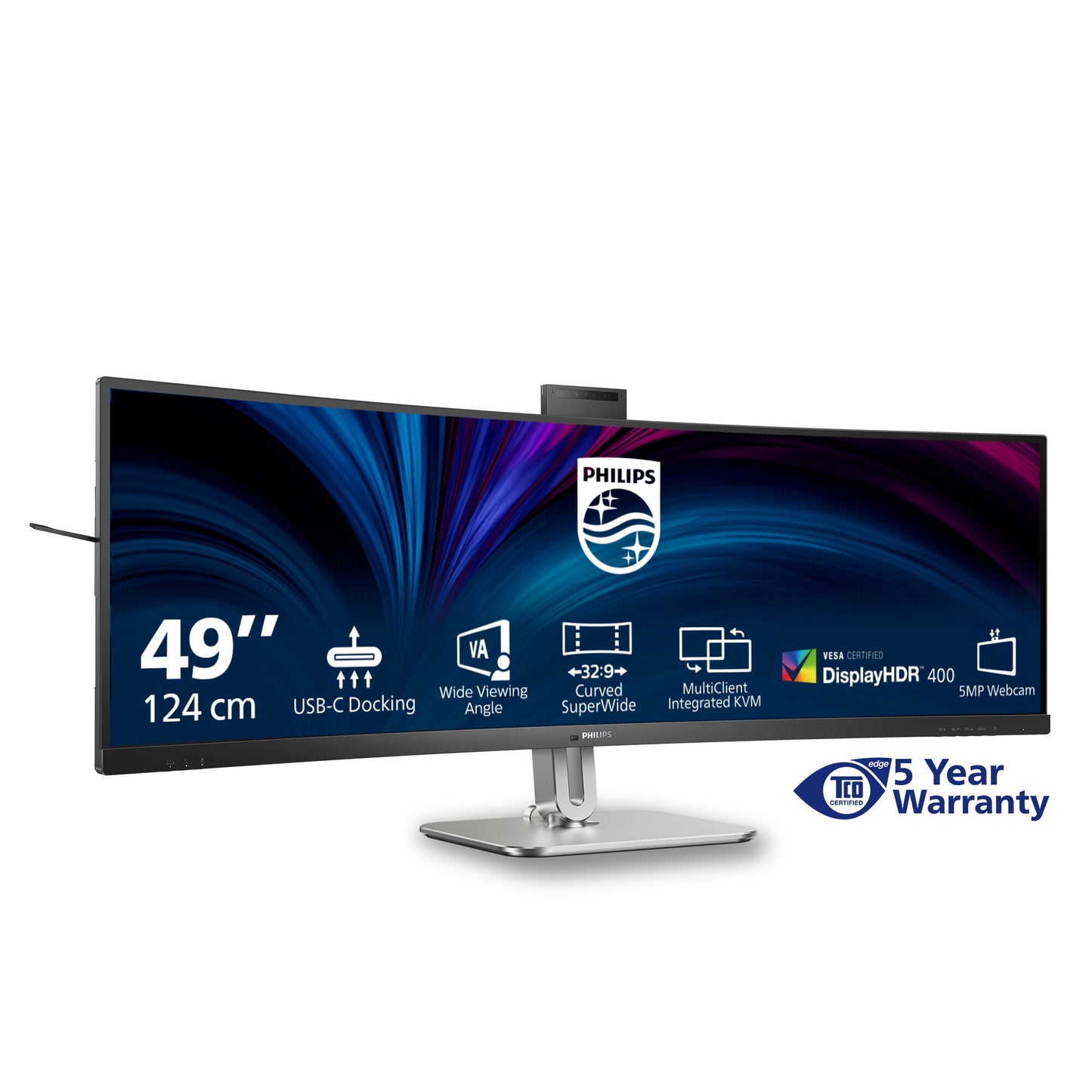 Philips 5000 series 49B2U5900CH/00 computer monitor 124 cm (48.8") 5120 x 1440 pixels Dual QHD LCD Black