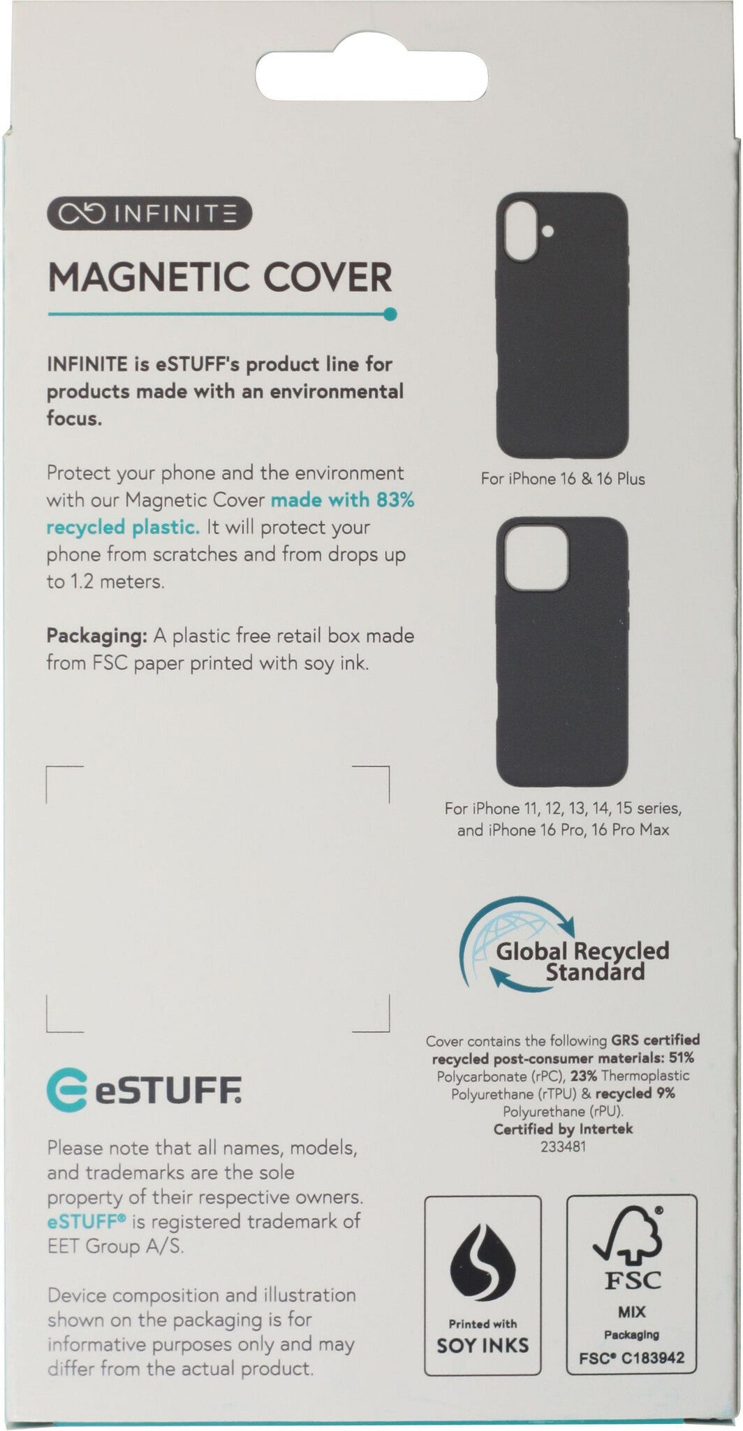 eSTUFF ES67160026 mobile phone case Cover Black