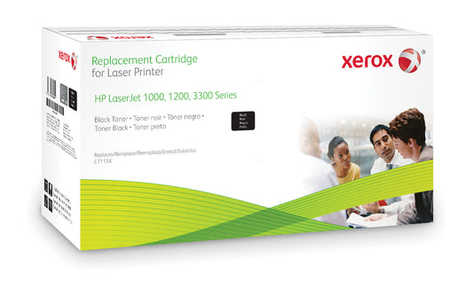 Xerox Black toner cartridge. Equivalent to HP C7115X. Compatible with HP LaserJet 1000, LaserJet 1200