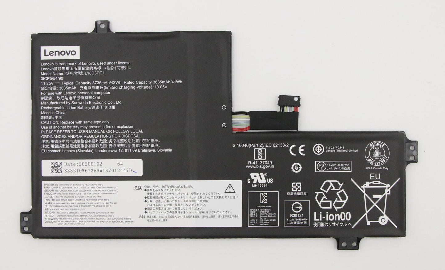 Lenovo 5B10W67306 laptop spare part Battery