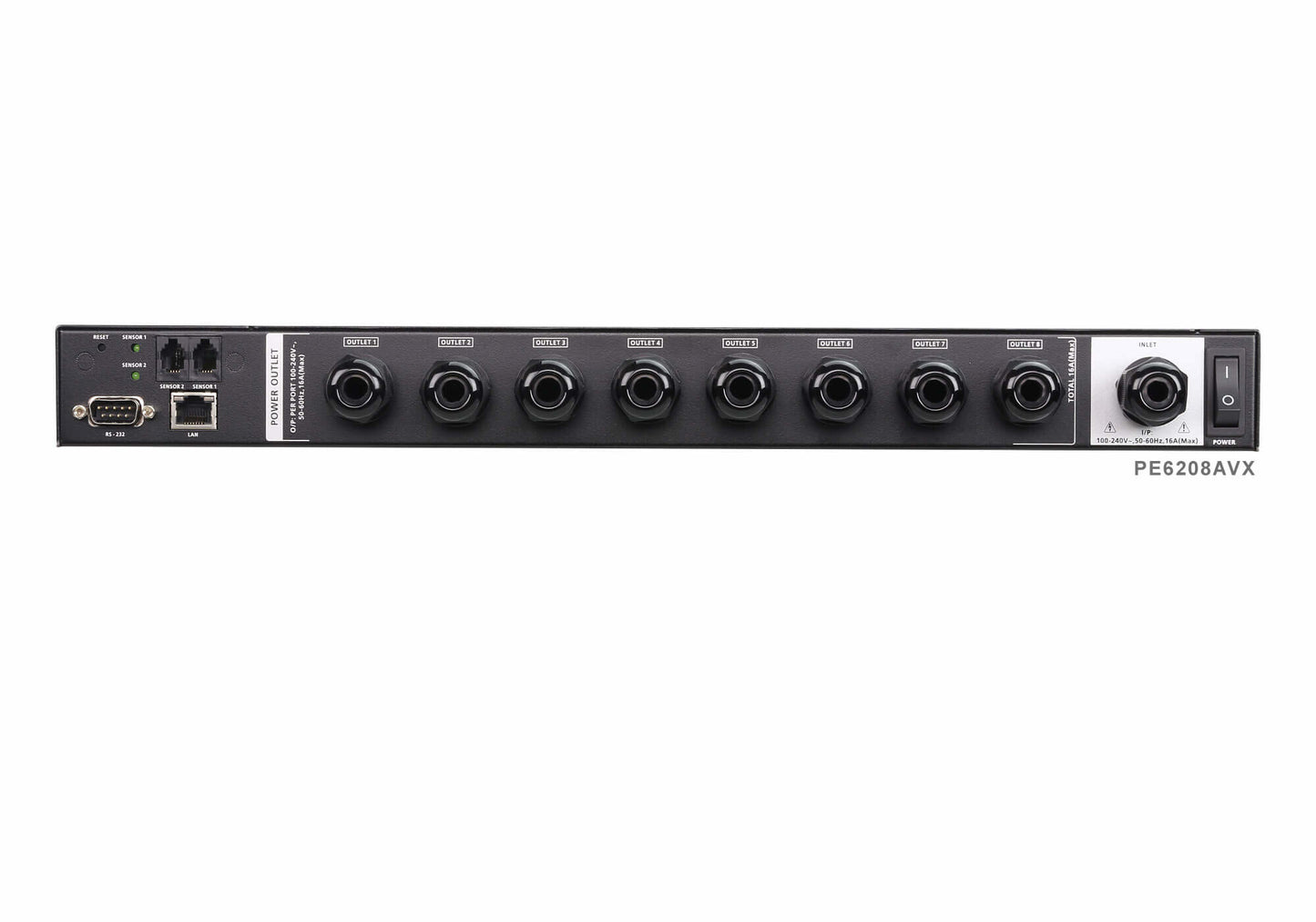 ATEN 1U AV 16A 8 Outlet Switched Bank Metered PDU + Free Eco PDU Manager Software