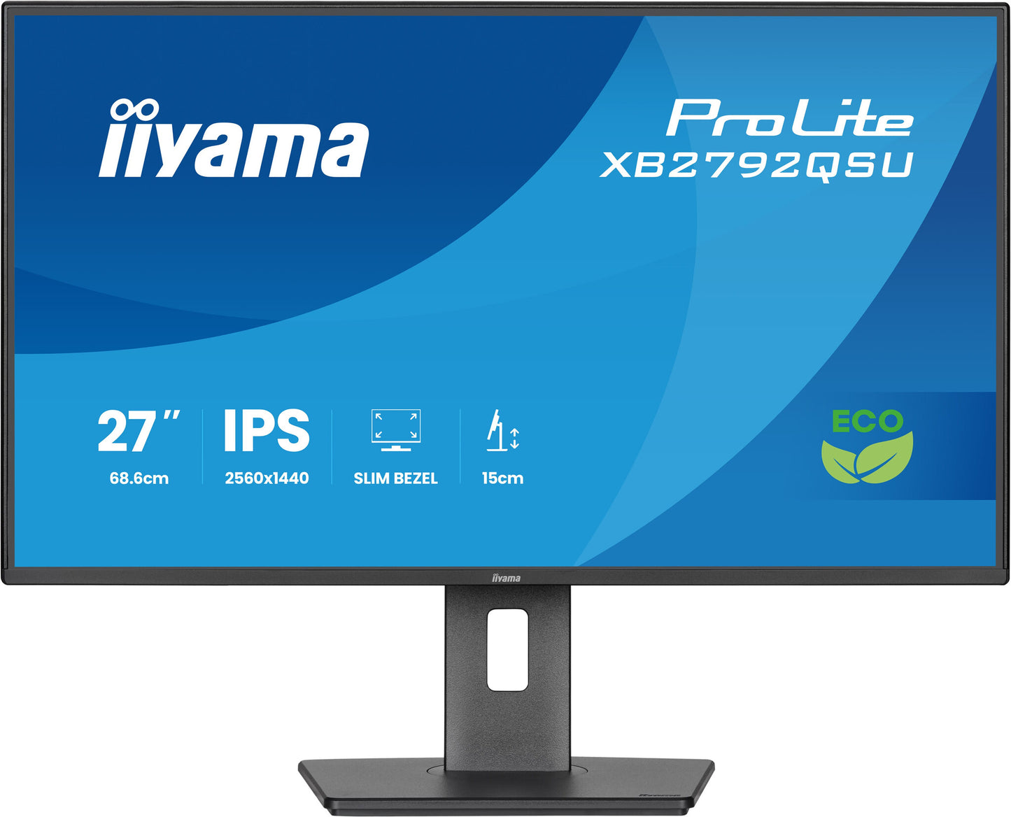 iiyama ProLite XB2792QSU-B1 computer monitor 68.6 cm (27") 2560 x 1440 pixels Quad HD LED Black