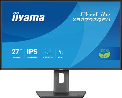 iiyama ProLite XB2792QSU-B1 computer monitor 68.6 cm (27") 2560 x 1440 pixels Quad HD LED Black