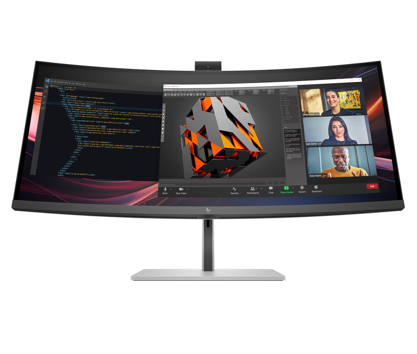 HP Series 7 Pro 34 inch WQHD Conferencing Monitor - 734pm PVC Free