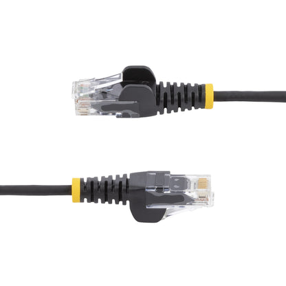 StarTech.com 10m Black Slim CAT6 Ethernet Cable, Snagless, 100W PoE, UTP, LSZH, 28AWG Pure Bare Copper Wire, Slim RJ45 Network Patch Cord w/Strain Reliefs, Individually Tested