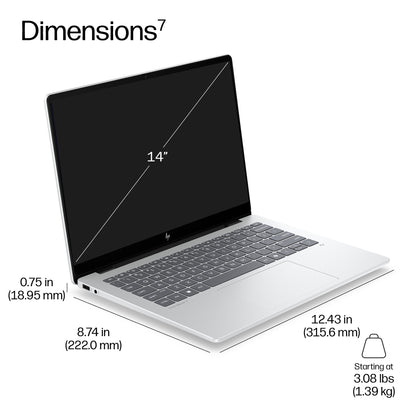 HP EliteBook 8 G2i 14 inch Notebook Next Gen AI PC Wolf Pro Security Edition Copilot+ PC Intel Core Ultra 7 365 Laptop 35.6 cm (14") WUXGA 32 GB LPDDR5x-SDRAM 512 GB SSD Wi-Fi 7 (802.11be) Windows 11 Pro Silver