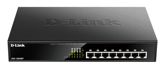 D-Link 8-Port Desktop Gigabit PoE+ Switch, Unmanaged