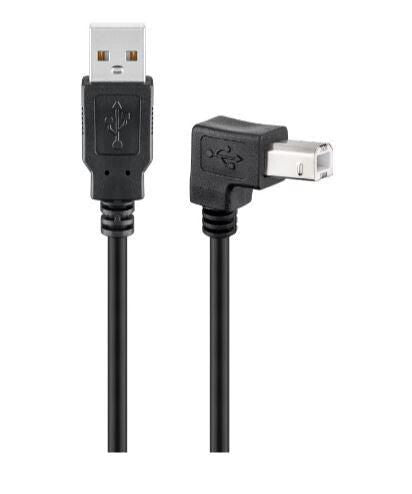 Microconnect USBAB2ANGLED USB cable USB 2.0 2 m USB A USB B Black