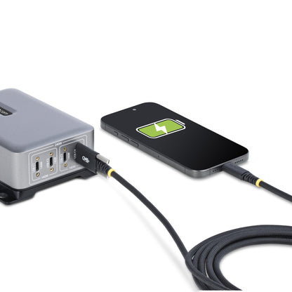 StarTech.com 10ft (3m) USB-C Charging Cable, Durable and Ultra-Flexible, Side Screw Locking, 240W (5A) PD EPR, USB 2.0 Laptop Charger Cable, USB-IF Certified, Rugged USB-C Charging Cord