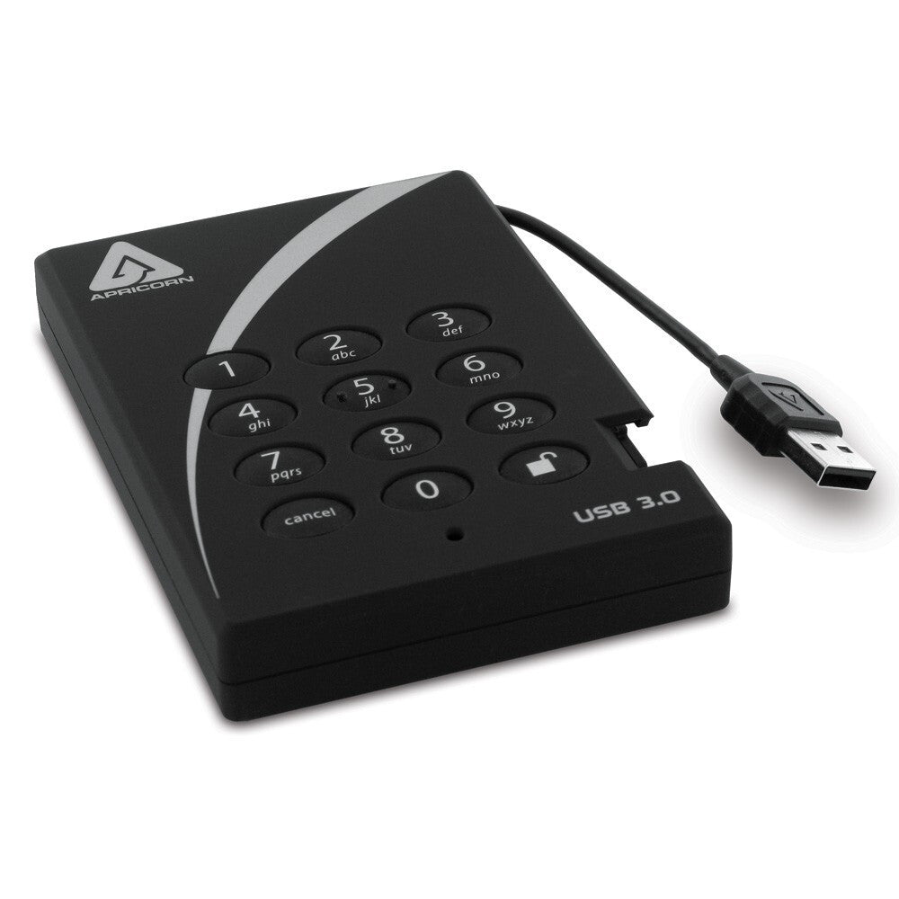 Apricorn Aegis Padlock USB 3.0 500GB external hard drive Black