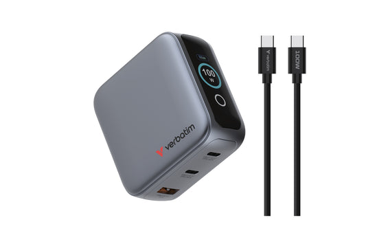 Verbatim Mini GaN Charger 100W with Display