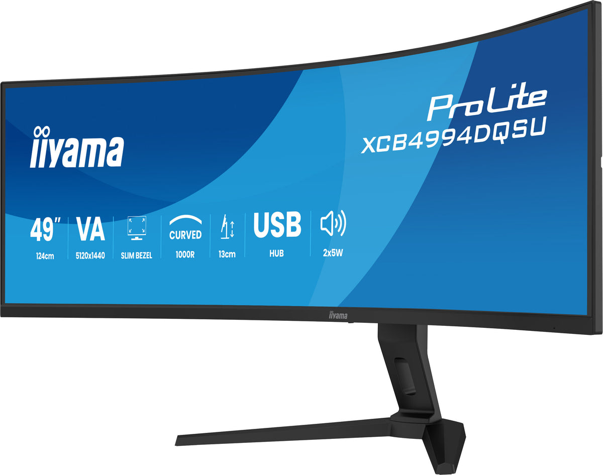 iiyama ProLite XCB4994DQSU-B1 computer monitor 124.5 cm (49") 5120 x 1440 pixels Dual QHD LCD Black