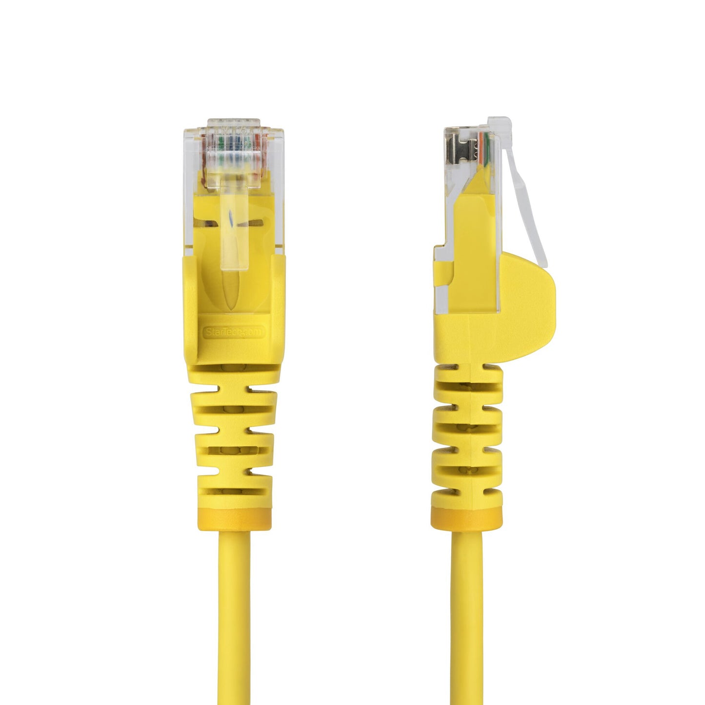 StarTech.com 2m Yellow Slim CAT6 Ethernet Cable, Snagless, 100W PoE, UTP, LSZH, 28AWG Pure Bare Copper Wire, Slim RJ45 Network Patch Cord w/Strain Reliefs, Individually Tested