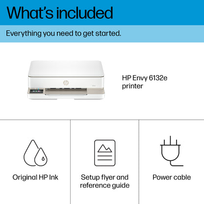 HP ENVY 6132e Wireless All-in-One Color Printer, Instant Ink; Photo printing