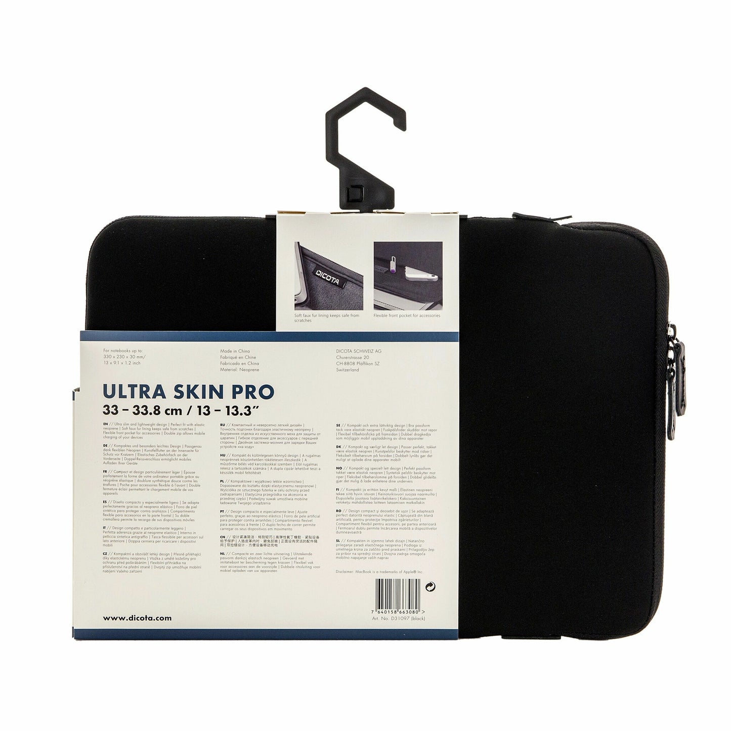 DICOTA Ultra Skin PRO 33.8 cm (13.3") Sleeve case Black