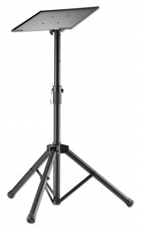 Manhattan TV/Monitor/Projector/Laptop Mount, Tripod Floor Stand, 1 screen/device, Screen Sizes: 13-32", VESA 75x75 to 100x100mm, Max 15kg, Height Adjustable, Black, Lifetime Warranty