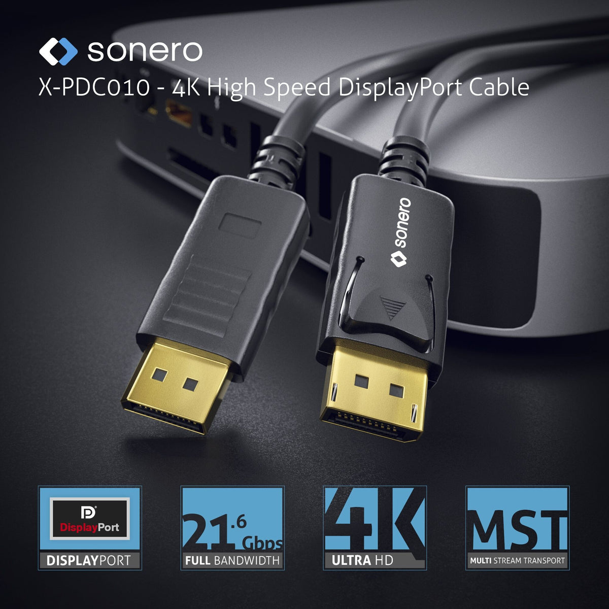 sonero 8K Displayport Kabel 1.4v 1.5 m Black