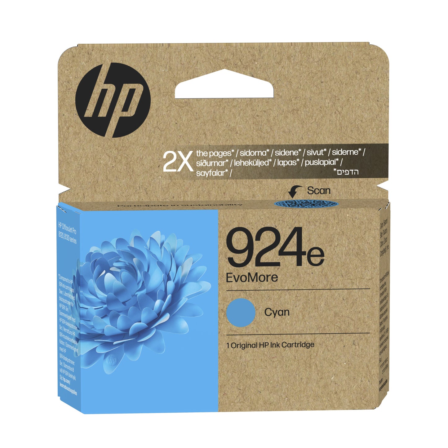 HP 924e EvoMore Cyan Original Ink Cartridge