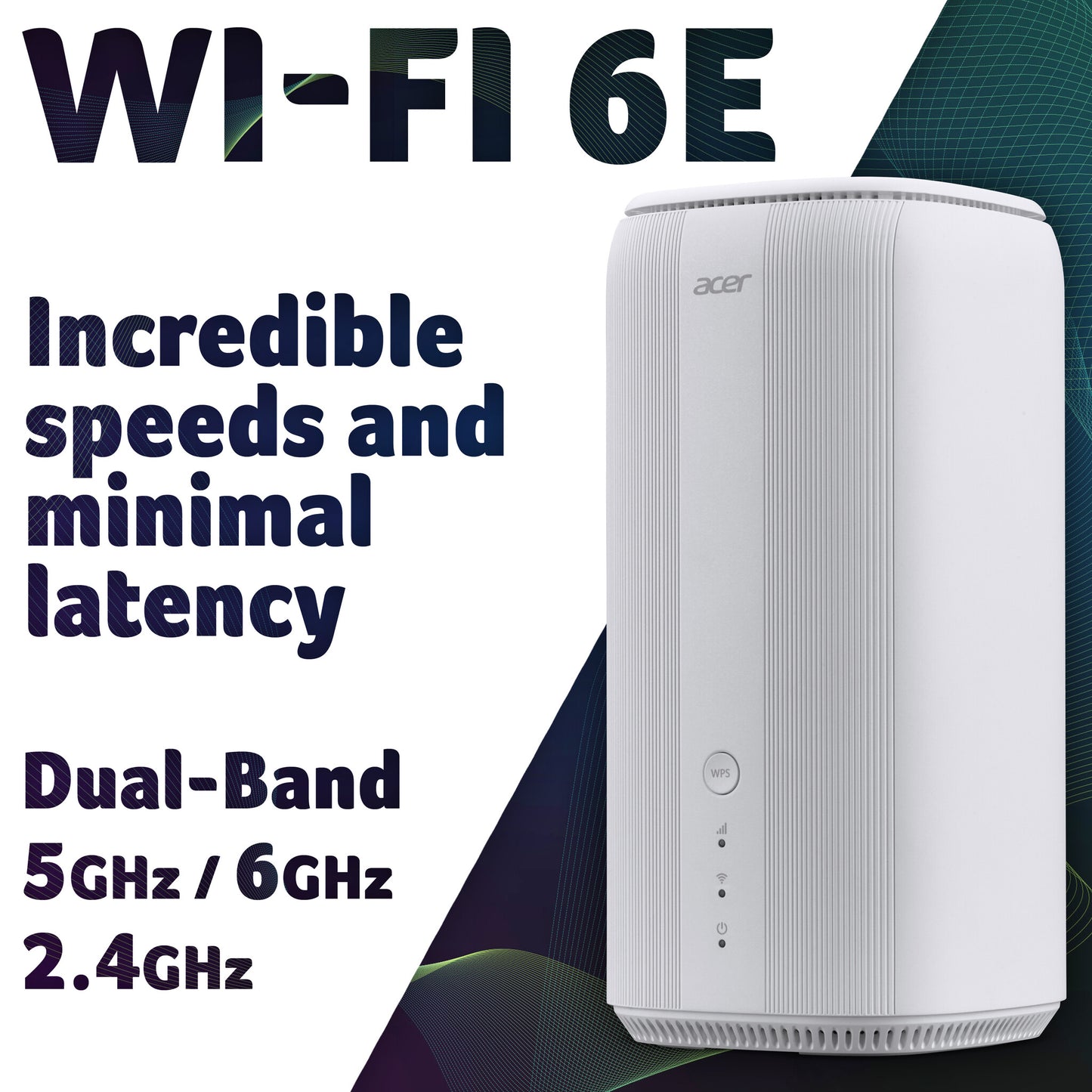 Acer Connect X6E wireless router Gigabit Ethernet Tri-band (2.4 GHz / 5 GHz / 6 GHz) 5G White