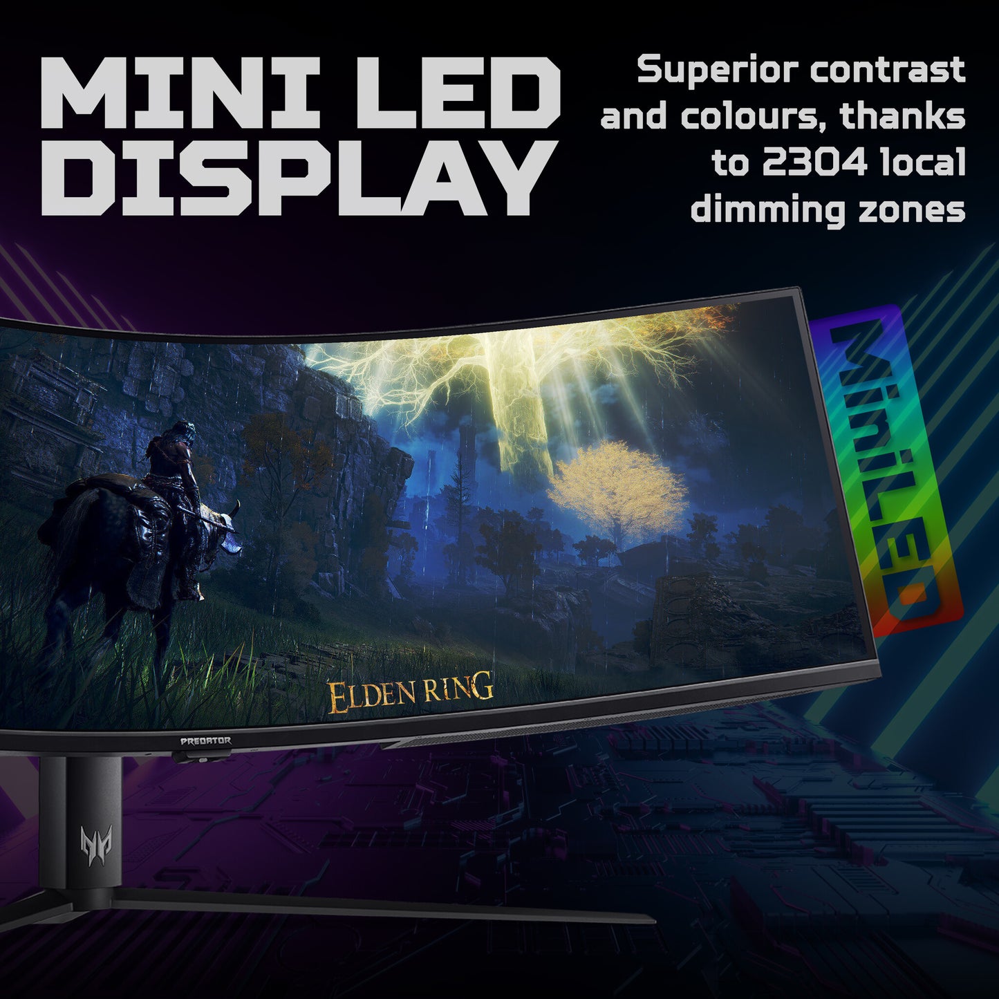Acer Predator Z57 curved ultra-wide MiniLED gaming monitor - 57", 32:9, MiniLED, 1000R curve, Double 4K Ultra HD, 240Hz, 1ms, AMD FreeSync Premium, DisplayHDR 1000, HDMI, DP & USB-C