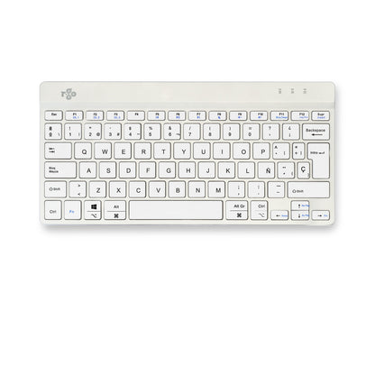 R-Go Tools Ergonomic keyboard R-Go Compact Break, compact keyboard with break software, QWERTY (ES), Bluetooth, white
