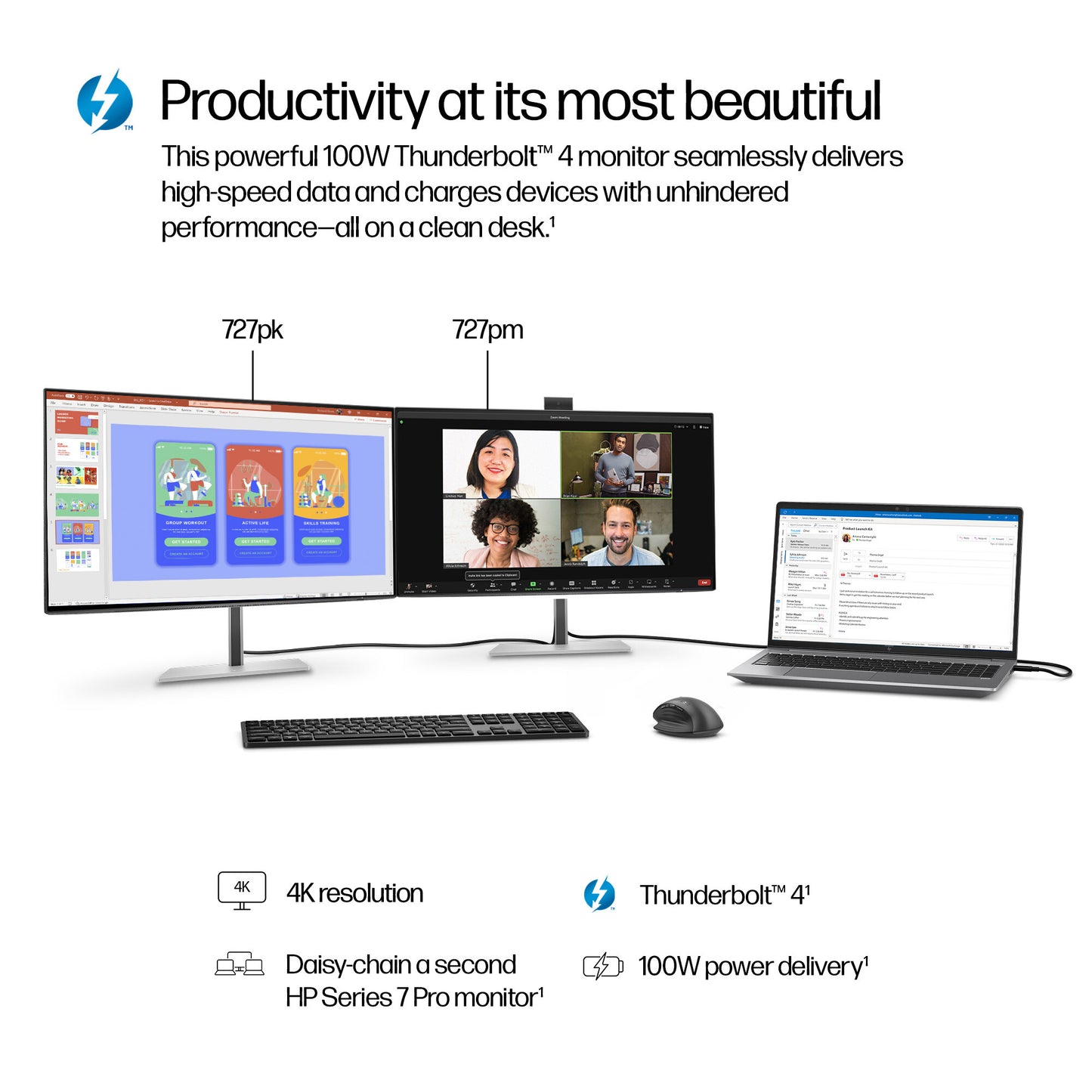 HP Series 7 Pro 27 inch 4K Conferencing Monitor - 727pm PVC Free
