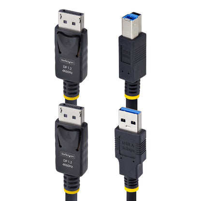StarTech.com 10ft (3m) DisplayPort and USB 5Gbps KVM Cable, 4K 60Hz, Universally Compatible DP 1.2/USB 3.0 Combo Cable for KVM Switches