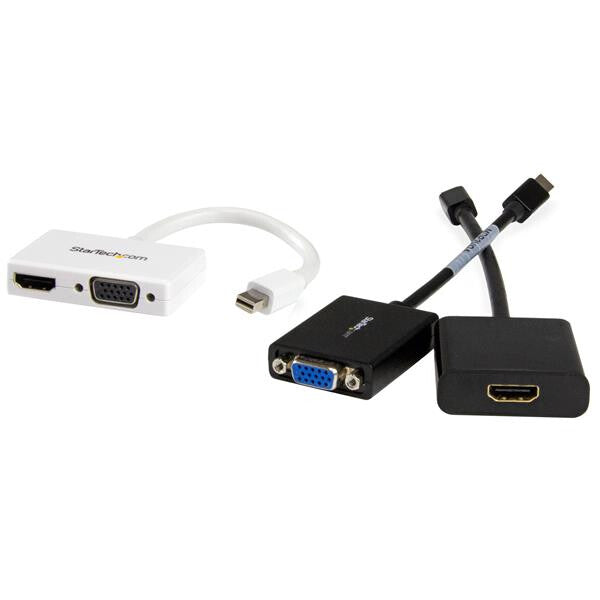 StarTech.com Travel A/V Adapter: 2-in-1 Mini DisplayPort to HDMI or VGA Converter - White