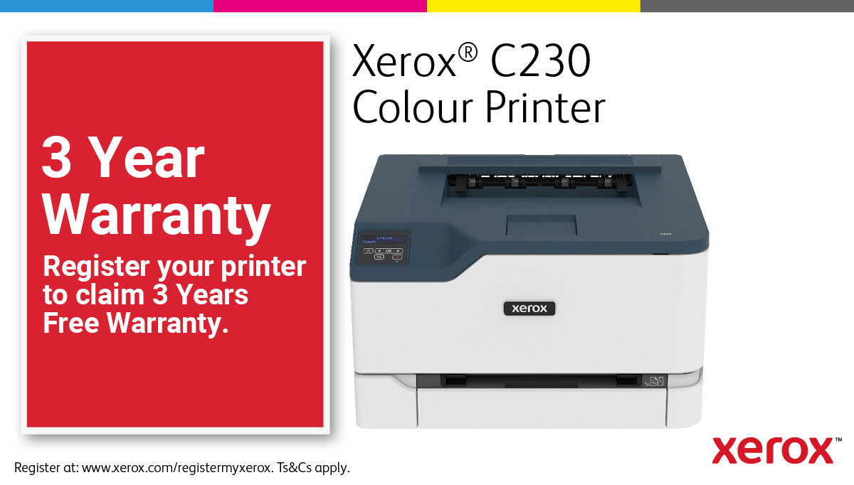 Xerox C230 A4 22ppm Wireless Duplex Printer PS3 PCL5e6 2 Trays Total 251 Sheets UK