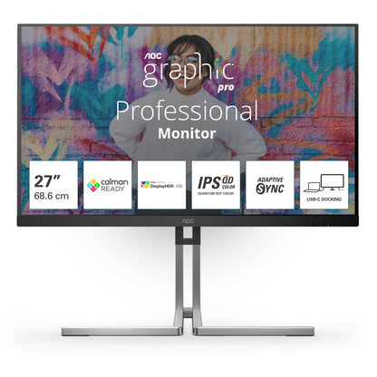 AOC Q27U3CV computer monitor 68.6 cm (27") 2560 x 1440 pixels Quad HD LCD Black