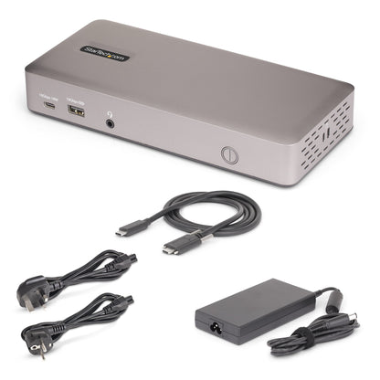 StarTech.com Triple-Monitor USB4 Docking Station, 4K 60Hz HDMI or DisplayPort, 100W Laptop Charging, 2.5GbE, USB-C Multi-Monitor Dock, Driverless