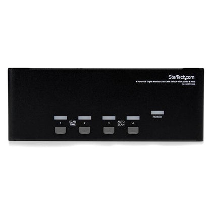 StarTech.com 4 Port Triple Monitor DVI USB KVM Switch with Audio & USB 2.0 Hub