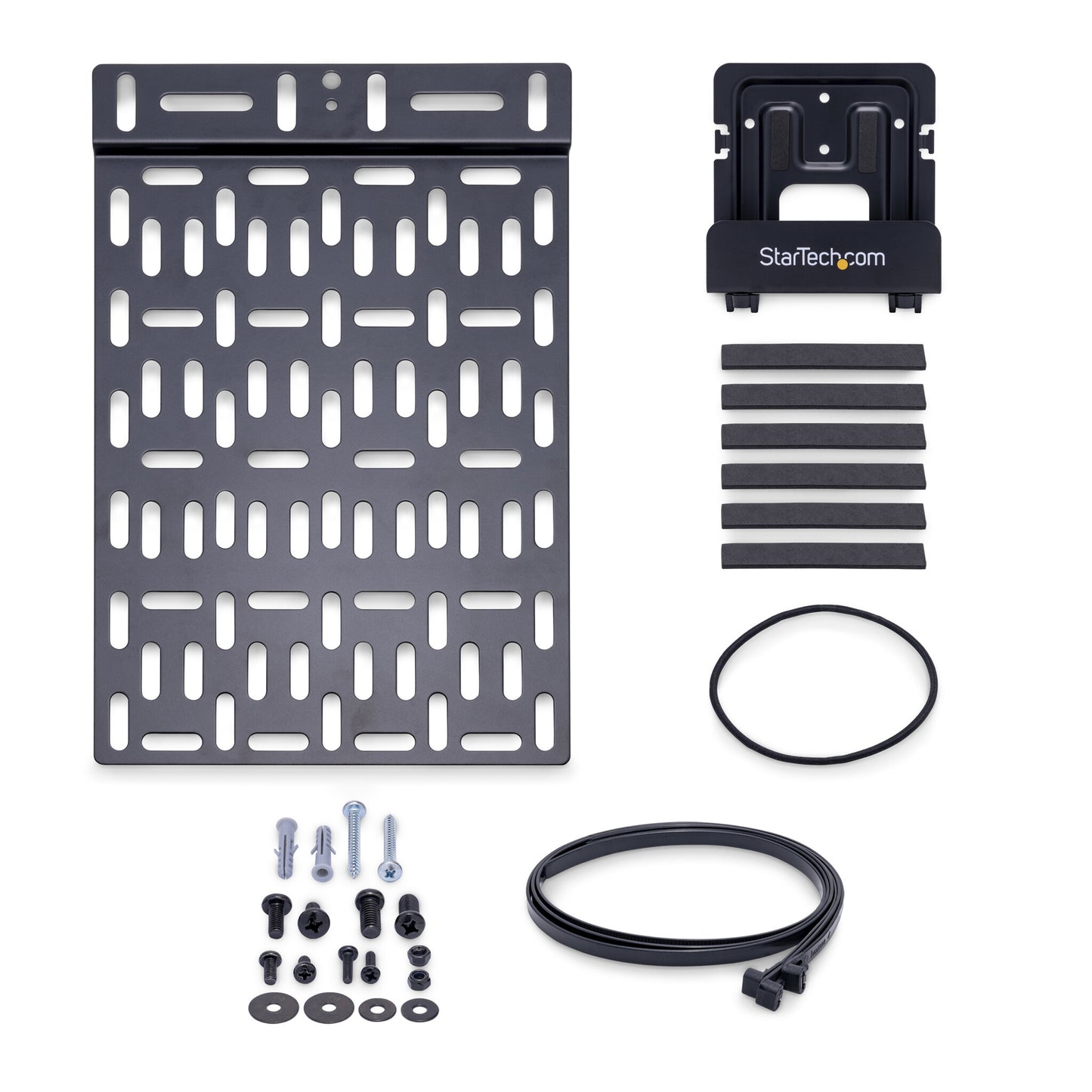 StarTech.com Universal TV Accessory Mount - Adjustable TV & Wall Mount Bracket - Media Players/Router/Modem/AV Switches & Extenders/Apple TV - Hidden Cable Box Mount Behind TV - 11lb (5kg)