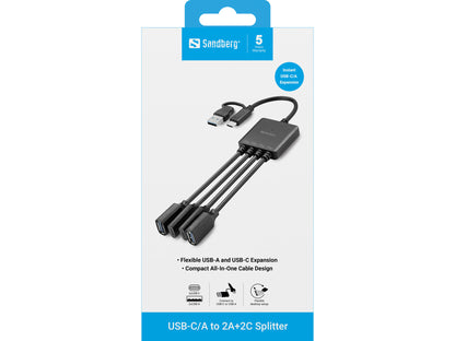 Sandberg USB-C/A to 2A+2C Splitter