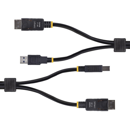 StarTech.com 6ft (1.8m) DisplayPort and USB 5Gbps KVM Cable, 4K 60Hz, Universally Compatible DP 1.2/USB 3.0 Combo Cable for KVM Switches