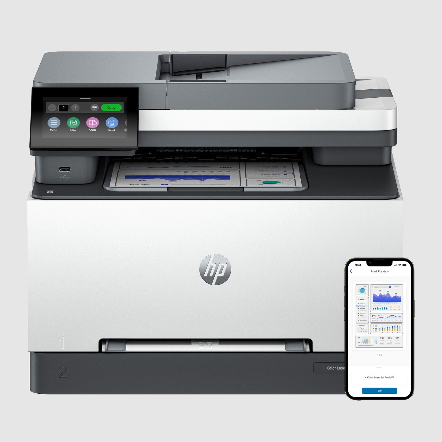 HP LaserJet Pro 3302fdn Multifunction Color Printer, Ethernet Only; Copier, Scanner