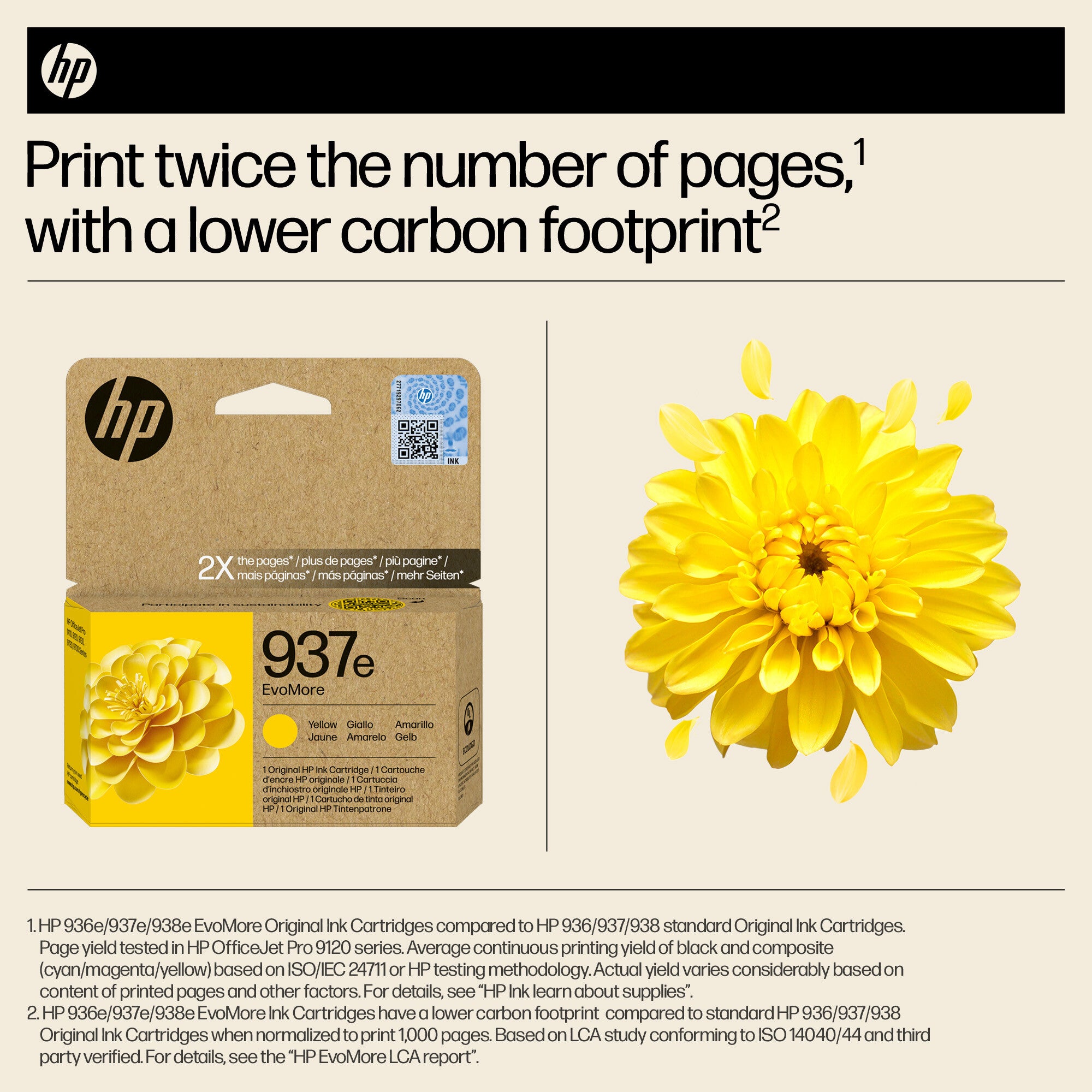 HP 937e EvoMore Yellow Original Ink Cartridge