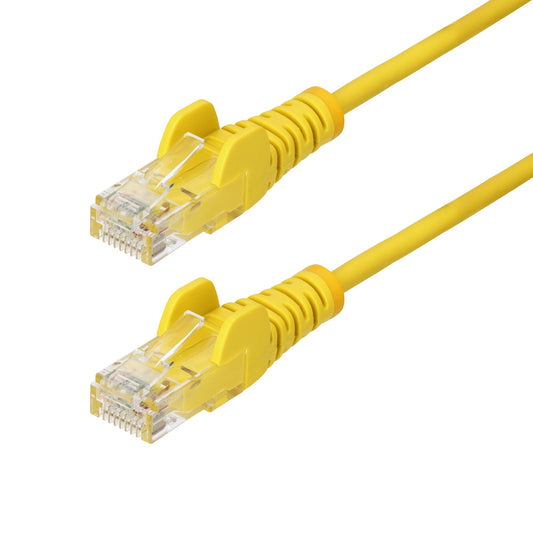 StarTech.com 3m Yellow Slim CAT6 Ethernet Cable, Snagless, 100W PoE, UTP, LSZH, 28AWG Pure Bare Copper Wire, Slim RJ45 Network Patch Cord w/Strain Reliefs, Individually Tested
