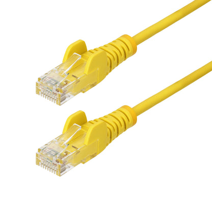 StarTech.com 2m Yellow Slim CAT6 Ethernet Cable, Snagless, 100W PoE, UTP, LSZH, 28AWG Pure Bare Copper Wire, Slim RJ45 Network Patch Cord w/Strain Reliefs, Individually Tested