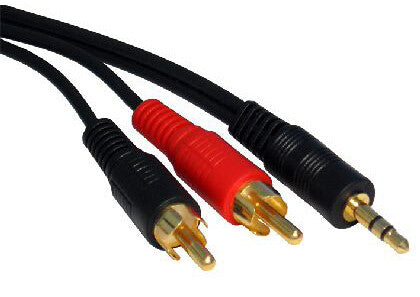 Cables Direct 3.5mm - 2x RCA audio cable 2 m 2 x RCA Black