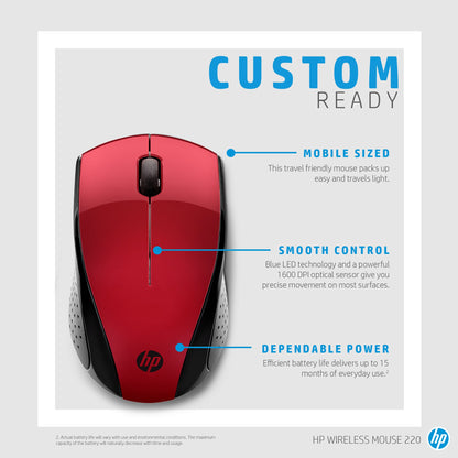 HP Wireless Mouse 220 (Sunset Red)