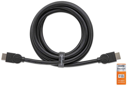 Manhattan Certified Premium HDMI 4K@60Hz Cable with Ethernet, 1m, Suitable for ALL 4K & 1080p/HD Uses - When Upgrading Now or Have It Ready for When You Need It, Black, High Speed, Lifetime Warranty, Equivalent to HDMM1MP