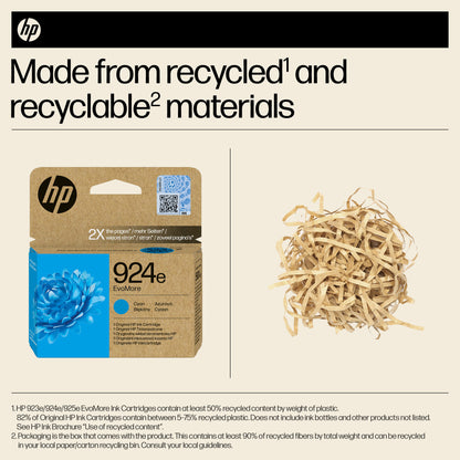 HP 924e EvoMore Cyan Original Ink Cartridge