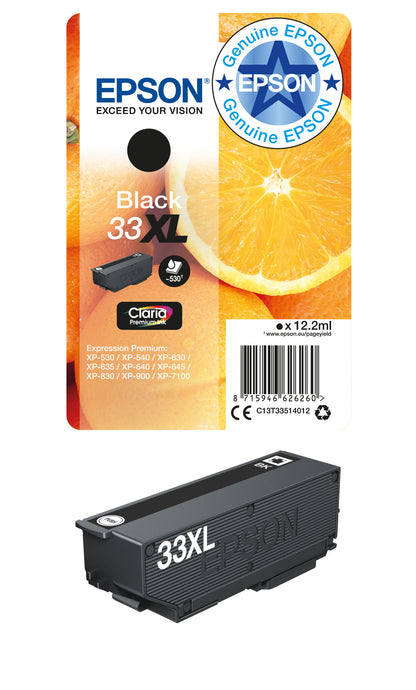 Epson Oranges 33XL Claria Premium Single Black Ink