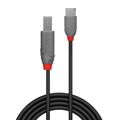 Lindy 0.5m USB 2.0 Type C to B Cable, Anthra Line