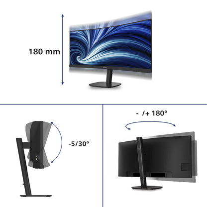 Philips 34B2N3500C/00 computer monitor 86.4 cm (34") 3440 x 1440 pixels Wide Quad HD LCD Black